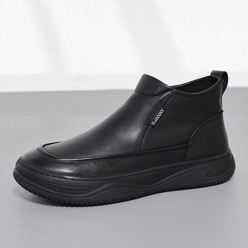 Martin čizme, gornji dio od dvostruke kože krave, gumena potplat, visoki casual stil, bez podstava, PU ulošak