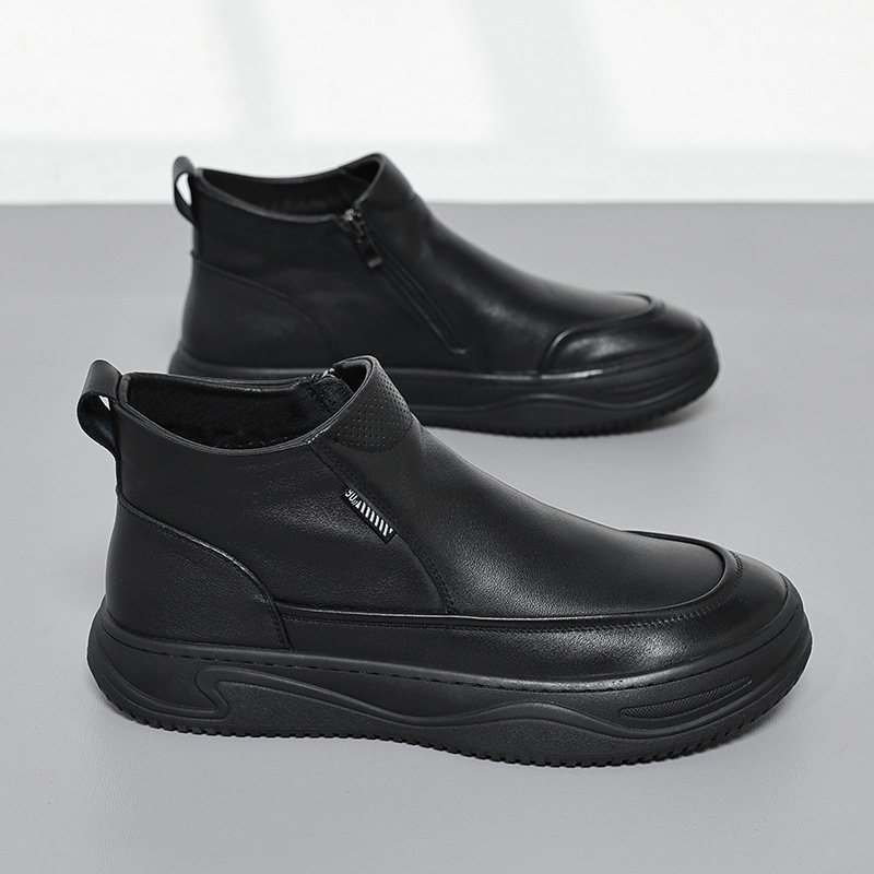 Martin čizme, gornji dio od dvostruke kože krave, gumena potplat, visoki casual stil, bez podstava, PU ulošak