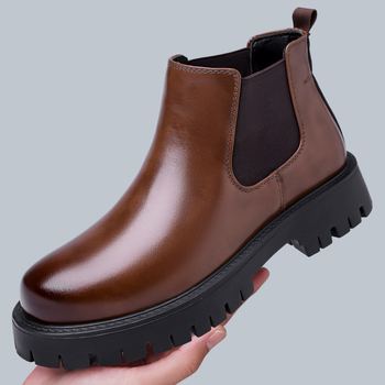 Мъжки високи ботуши от синтетична кожа, подметка гума, средна височина на маншета, стелка Hyperion