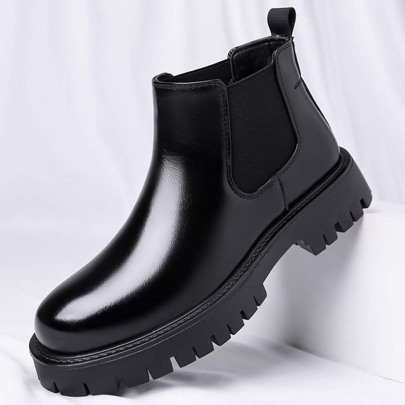 Мъжки високи ботуши от синтетична кожа, подметка гума, средна височина на маншета, стелка Hyperion