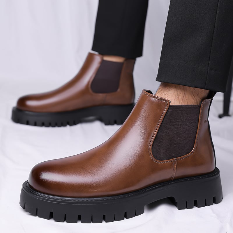 Мъжки високи ботуши от синтетична кожа, подметка гума, средна височина на маншета, стелка Hyperion