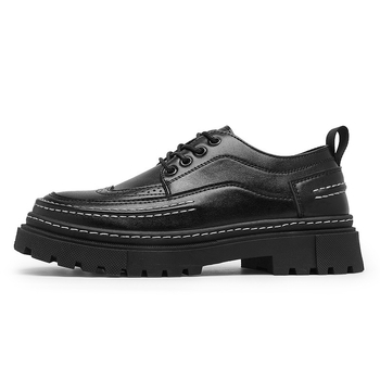 Muške Martin čizme za muškarce, gornji dio od kože goveda, gumena potplata, okrugli vrh, niski klin, casual stil
