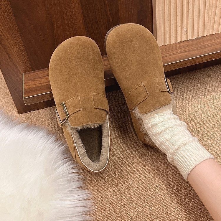 Ženske slip-on cipele Birkenstock stila, gornji dio od pamuka, flis ulošak, gumeni potplat