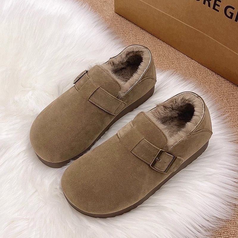 Ženske slip-on cipele Birkenstock stila, gornji dio od pamuka, flis ulošak, gumeni potplat