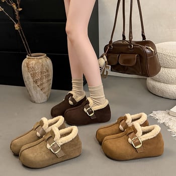 Zimske ženske cipele u Birkenstock stilu, visok gornji dio, gornja stranica: sintetička koža, potplat: guma, vezanje, ulošak od umjetnog pliša