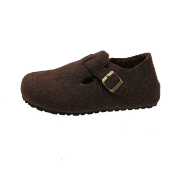 Ženske cipele od suedea s plišastom podstavom, casual stil, gumena potplat, četvrtasti vrh, srednja visina potpetice 3-5 cm