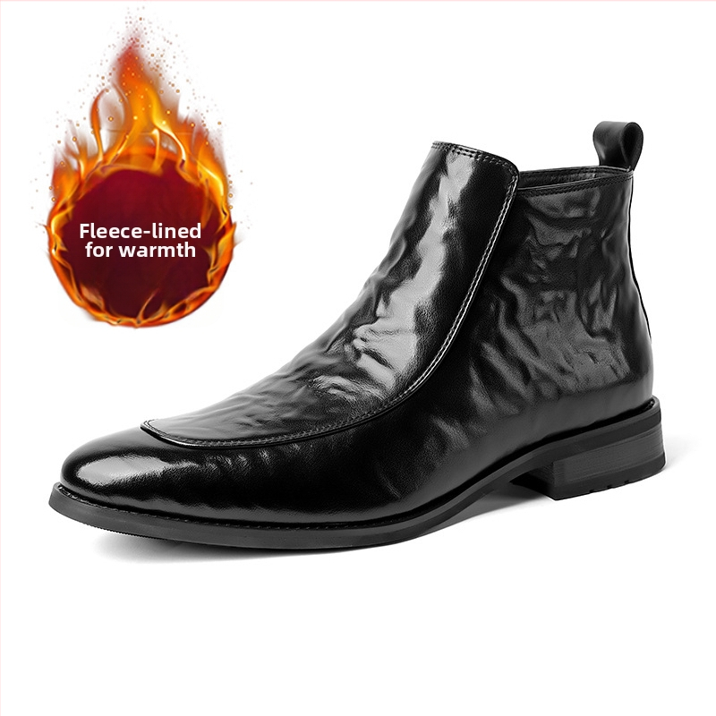 Meeste Chelsea saapad külje tõmblukuga, terav ninaga, keskmise kõrgusega varvas, pealmine split nahk