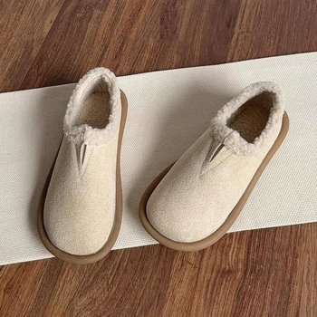 Ženske loaferice s mekim potplatom, toplja fleece podstava, gumena potplata, srednja visina gornjeg dijela, zaobljeni vrh