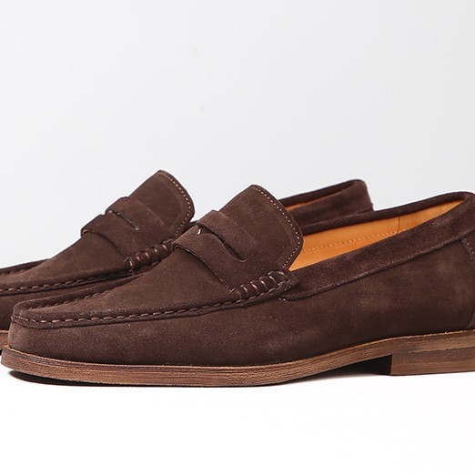 Muški kožni loaferi, slip-on, kvadratni vrh, frosted završetak, gumeni potplat, niski potpetica 1–3 cm, prozračni i protuklizni, koža uloška