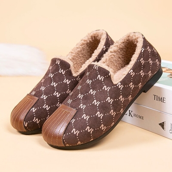 Ženske slip-on mokasine s plišanom unutrašnjošću, korejskog stila, okrugli vrh, gornji dio od umjetne kože, unutrašnjost od umjetnog krzna, protuklizna plastična potplata, niski potplat 1-3 cm