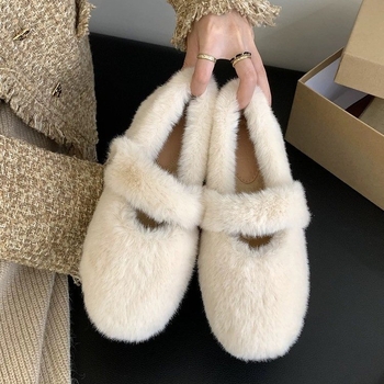 Ženske loaferice s unutarnjim povećanjem visine 5 cm, gornji dio od umjetne pliš, Velcro zatvarač, gumeni potplat, visina pete 3-5 cm