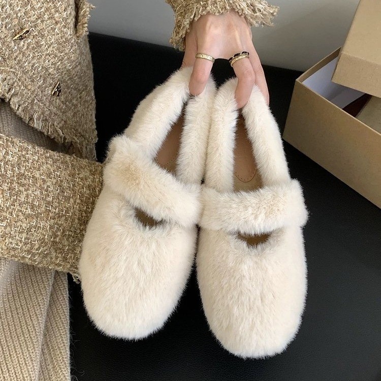 Ženske loaferice s unutarnjim povećanjem visine 5 cm, gornji dio od umjetne pliš, Velcro zatvarač, gumeni potplat, visina pete 3-5 cm