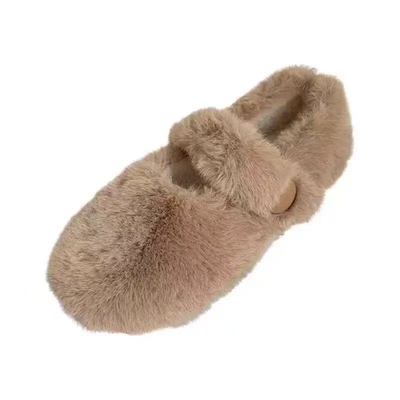 Ženske loaferice s unutarnjim povećanjem visine 5 cm, gornji dio od umjetne pliš, Velcro zatvarač, gumeni potplat, visina pete 3-5 cm