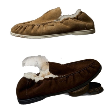 Loafers pentru femei – exterior velur, căptușeală din lână de miel, închidere frontală cu șiret, vârf rotund, talpă din cauciuc, Iarna 2025