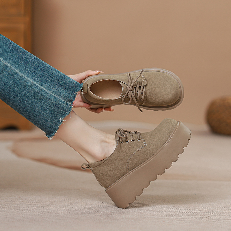 Pantofi platformă în stil Birkenstock, creștere de înălțime 10 cm, șireturi, talpă groasă, talpă PU