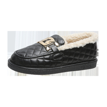 Ženske zimske vodootporne PU cipele s umjetnim krznom, Slip-On, ravna potplata PVC, kratak gornji dio