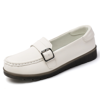 Ženske loafers 2025 – kožne cipele bez vezica, slip-on s protukliznom TPR potplatom, niski debeli pet, gornji dio od kože druge klase, PU ulošak