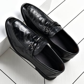 Muške Slip-on Cipele od Prave Kože – Gornji dio od prave kože, Unutrašnjica od svinjske kože, Gumeni potplat, Nizak pet 1–3 cm, Prozračnost
