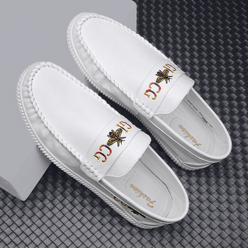 Muške Bean Shoes – gornji dio Ultra-Fiber kože, slip-on bez vezica, zaobljeni nos, gumasta udobna potplat