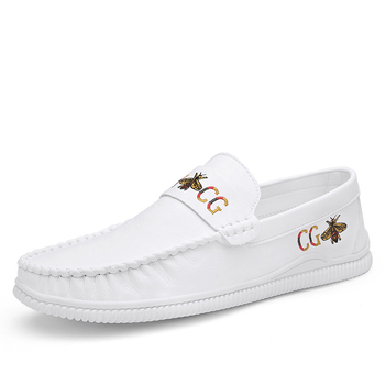 Muške Bean Shoes – gornji dio Ultra-Fiber kože, slip-on bez vezica, zaobljeni nos, gumasta udobna potplat