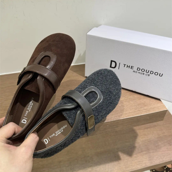 Női téli pamutcipő plüss béléssel, PU felsőrész, gumírozott talp, középső sarok 3-5 cm