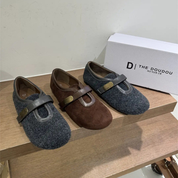 Női téli pamutcipő plüss béléssel, PU felsőrész, gumírozott talp, középső sarok 3-5 cm