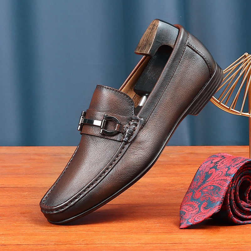 Muški ljetni loafersi za vožnju, prozračna gornja koža od kravljeg, slip-on, gumeni potplat, zaobljeni nos, niski kvadratni pet 1–3 cm, ulošak od prirodne kože, podstava od svinjske kože