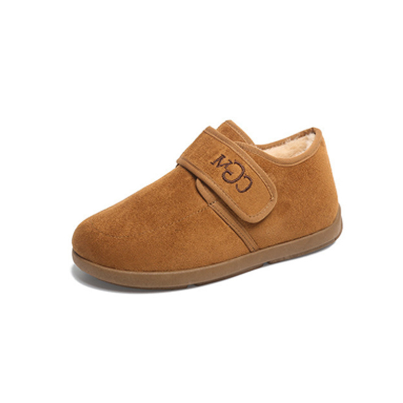 Női téli csizma Velcro zárással, plüss belsővel, alacsony szár, PVC talp, alacsony sarok 1-3 cm