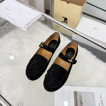 Дамски Mary Jane балеринки с катарама – нисък ток 1–3 см, горна част от овча велур, стелка от овча кожа