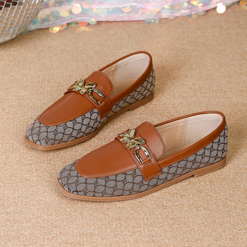 Ženske casual loaferice, kvadratni nos, PU gornji dio, TPU đon, niski potpetica