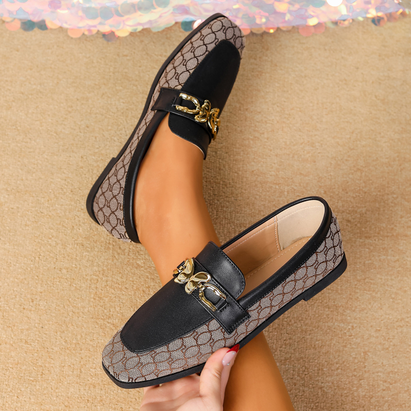 Ženske casual loaferice, kvadratni nos, PU gornji dio, TPU đon, niski potpetica