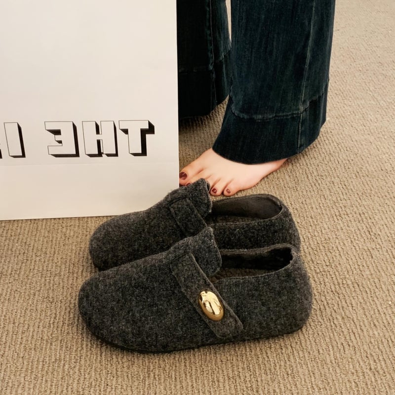 Ženski loaferi s debelim potplatom, frosted gornji dio, gumena potplata, unutarnja navlaka od umjetne dlake, visina peta 3–5 cm
