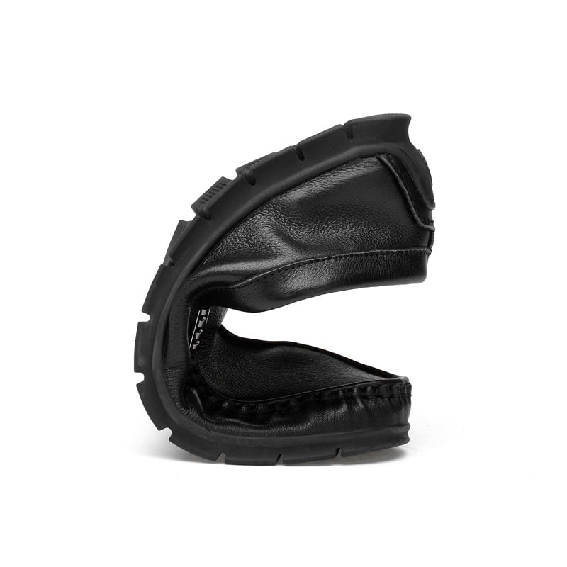 Muške slip-on cipele od prave kože, prozračne, gumena potplata, okrugli vrh, ravna peta