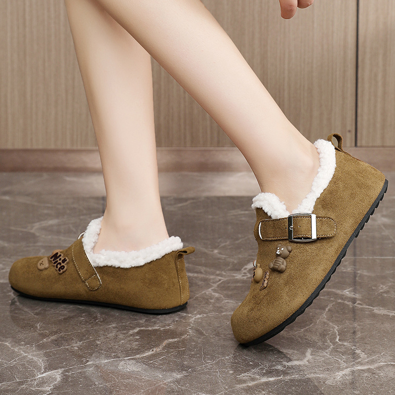 XT-190 zimskih čizama u stilu Birkenstock, ženske zimske cipele s plišanim podstavom, gornji dio od tkanine, EVA uložak, gumeni potplat