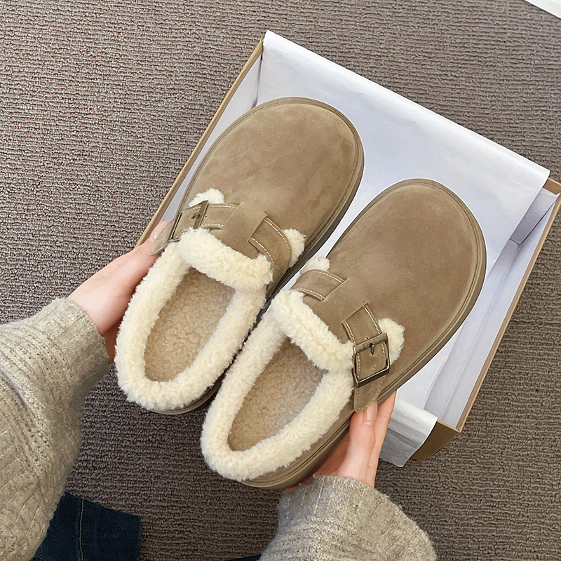 Ženske Birkenstock-stilne loaferice s gornjim dijelom od brušene kože, unutarnja od super vlakna, gumena potplata — niski nart, zimsko izdanje 2025