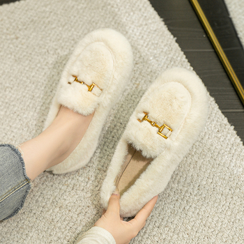 Ženske plišane loaferice u japanskom stilu, okrugli vrh, podstava od pliša, gumena potplata, niski potpetica 1-3 cm