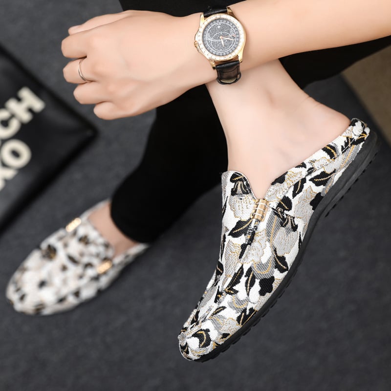 Мъжки Slip-On лоуфъри с платнен горен, гумена подметка, заострен нос и антихлъзгаща подметка