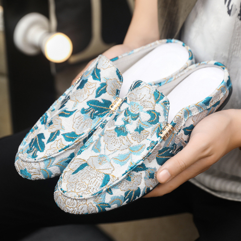 Мъжки Slip-On лоуфъри с платнен горен, гумена подметка, заострен нос и антихлъзгаща подметка