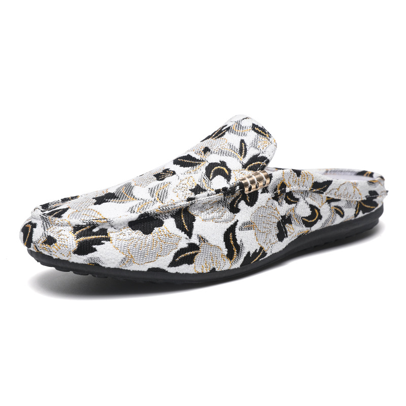 Мъжки Slip-On лоуфъри с платнен горен, гумена подметка, заострен нос и антихлъзгаща подметка