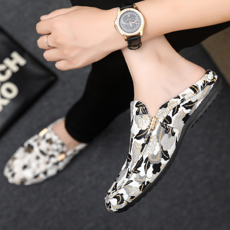 Мъжки Slip-On лоуфъри с платнен горен, гумена подметка, заострен нос и антихлъзгаща подметка