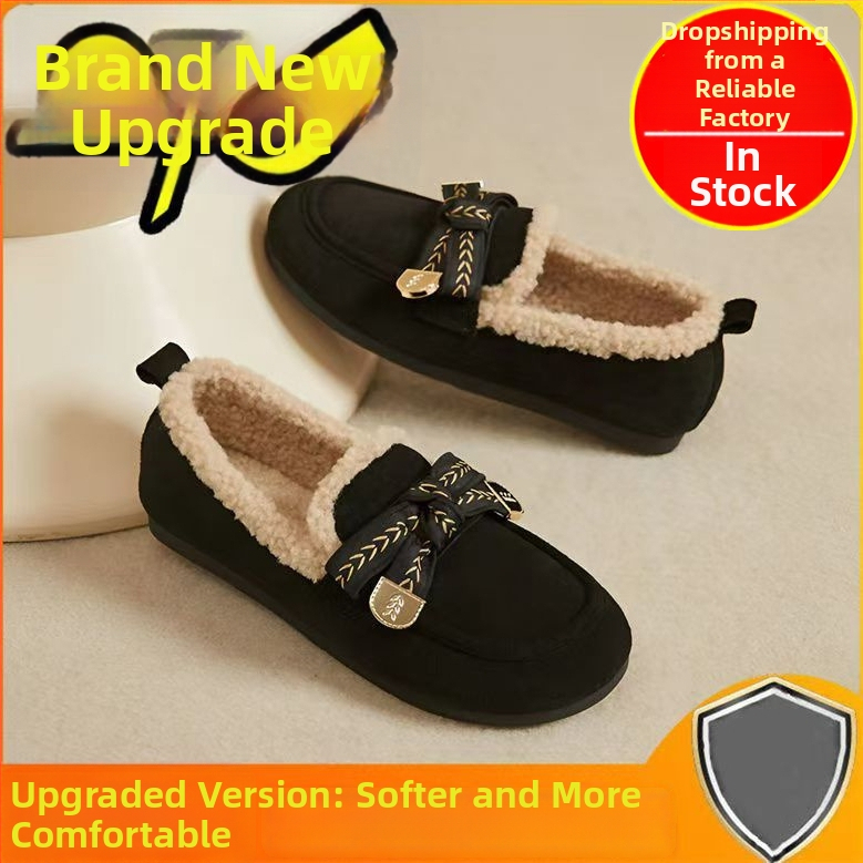Talvised veluur loaferid ümmarguse ninaga, vooder fleece, kummist talla, madal kand, slip-on