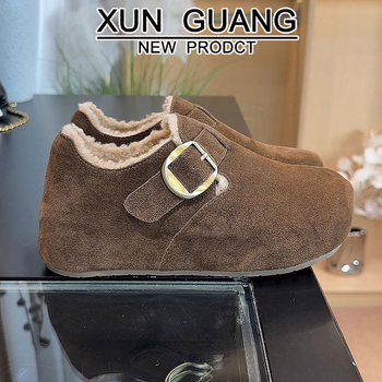 Ženski kožni loaferi s debelom potplatom, unutarnje povećanje visine, pliš podstava, latex uložak