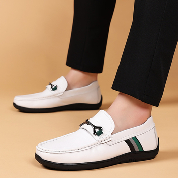 Мъжки обувки Bean Shoes – Горна част: кожа от първи слой телешка кожа, Подметка: гума, Нос: кръгъл, Стелка: кожа от първи слой свинска кожа, Пролет