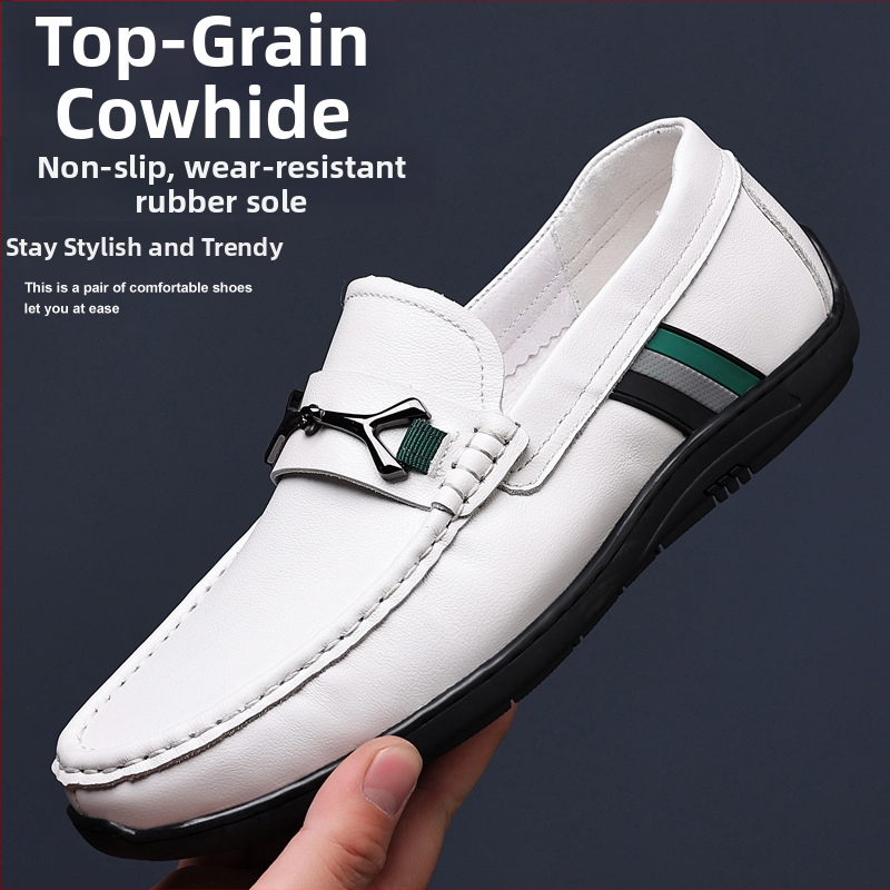 Vīriešu Bean kurpes – Augšdaļa: pirmās kārtas liellādas āda, Zole: gumija, Apaļš purns, Iekšējā zole: pirmās kārtas cūku āda, Pavasaris