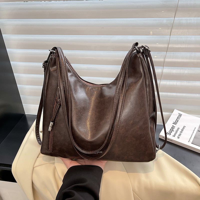 Višenamjenski pretvorljivi ruksak - PU materijal, vodoravni kvadratni oblik, zatvaranje na zip, poliester podstava, ulični stil