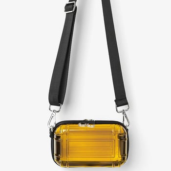 Torbica za šminku s čvrstim kućištem i naramenicom preko ramena, gradski stil; materijal ABS i PC; prugasti uzorak; vodootporna, ultra lagana, proširivi kapacitet