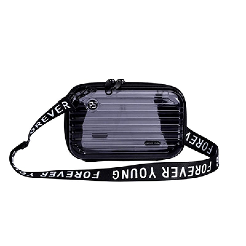 Torbica za šminku s čvrstim kućištem i naramenicom preko ramena, gradski stil; materijal ABS i PC; prugasti uzorak; vodootporna, ultra lagana, proširivi kapacitet