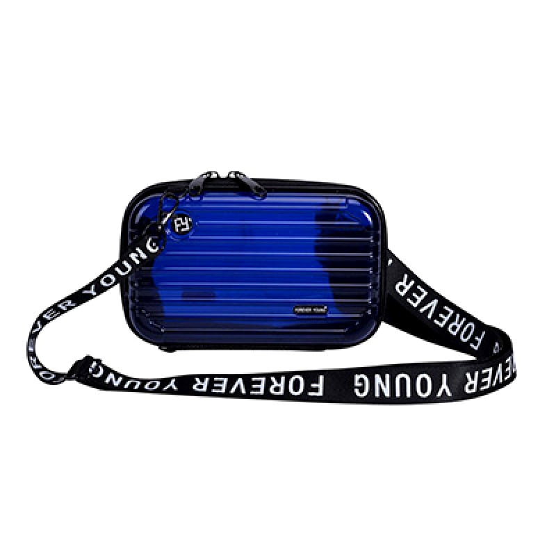 Torbica za šminku s čvrstim kućištem i naramenicom preko ramena, gradski stil; materijal ABS i PC; prugasti uzorak; vodootporna, ultra lagana, proširivi kapacitet