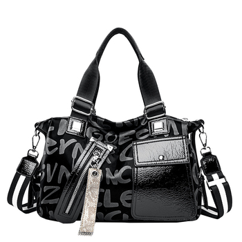 Ženska torba preko ramena Tote – street style, PU materijal, velika kapaciteta, vodoravni kvadratni oblik, otvaranje s kapom, unutarnji džepovi: džep na zip, džep za telefon, džep za ID, dvostruki remeni