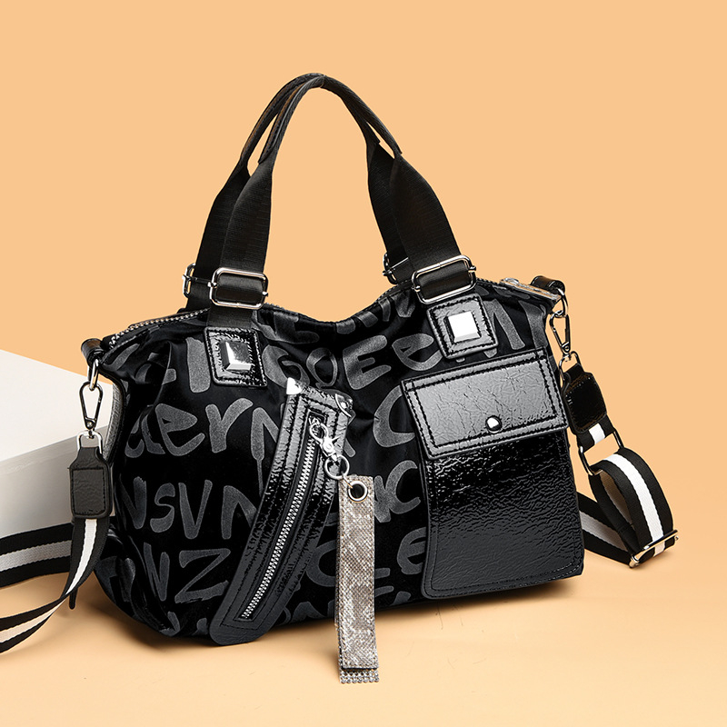 Ženska torba preko ramena Tote – street style, PU materijal, velika kapaciteta, vodoravni kvadratni oblik, otvaranje s kapom, unutarnji džepovi: džep na zip, džep za telefon, džep za ID, dvostruki remeni